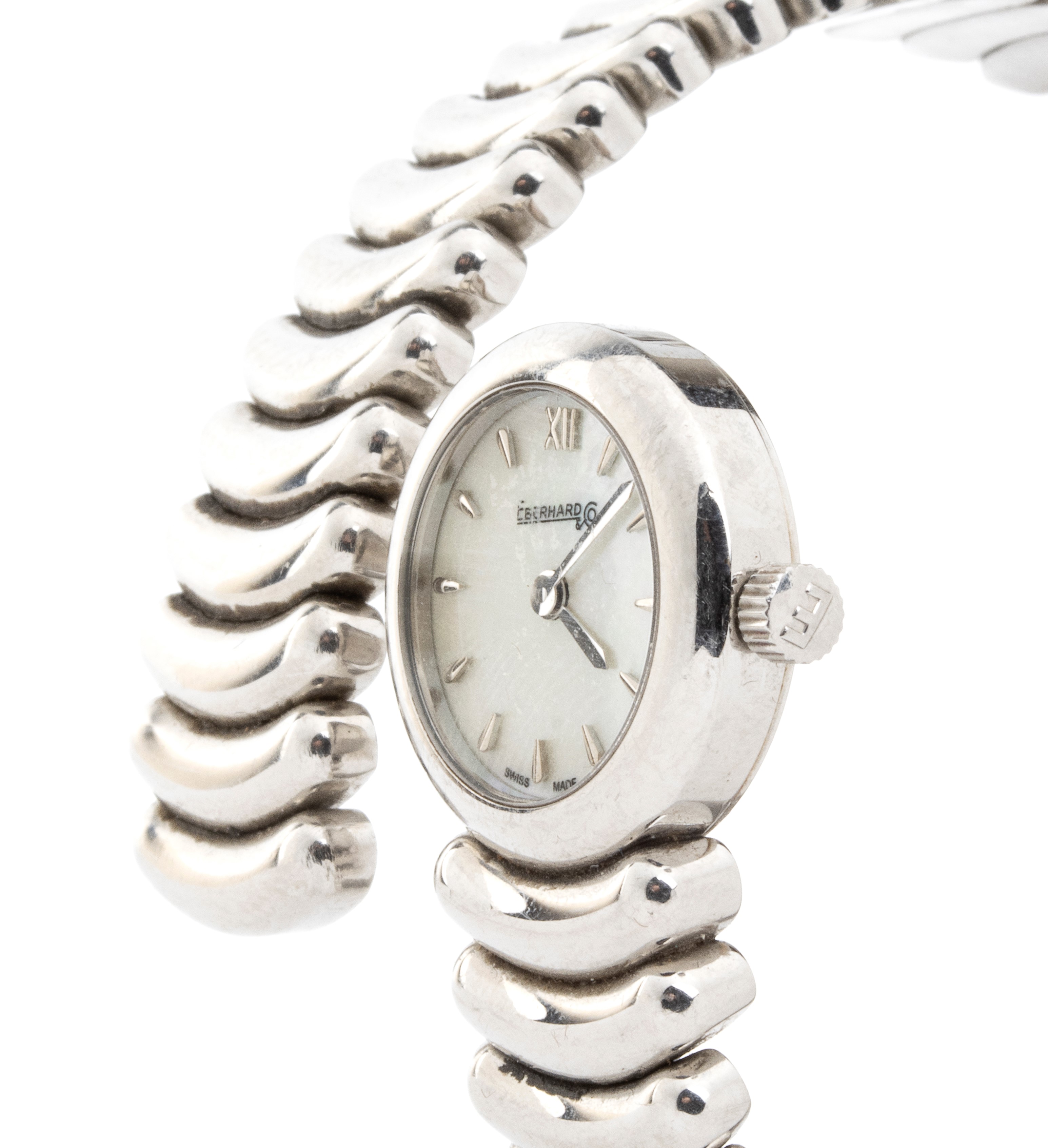 Eberhard - Orologio Lady con cassa in acciaio e bracciale elastico integrato