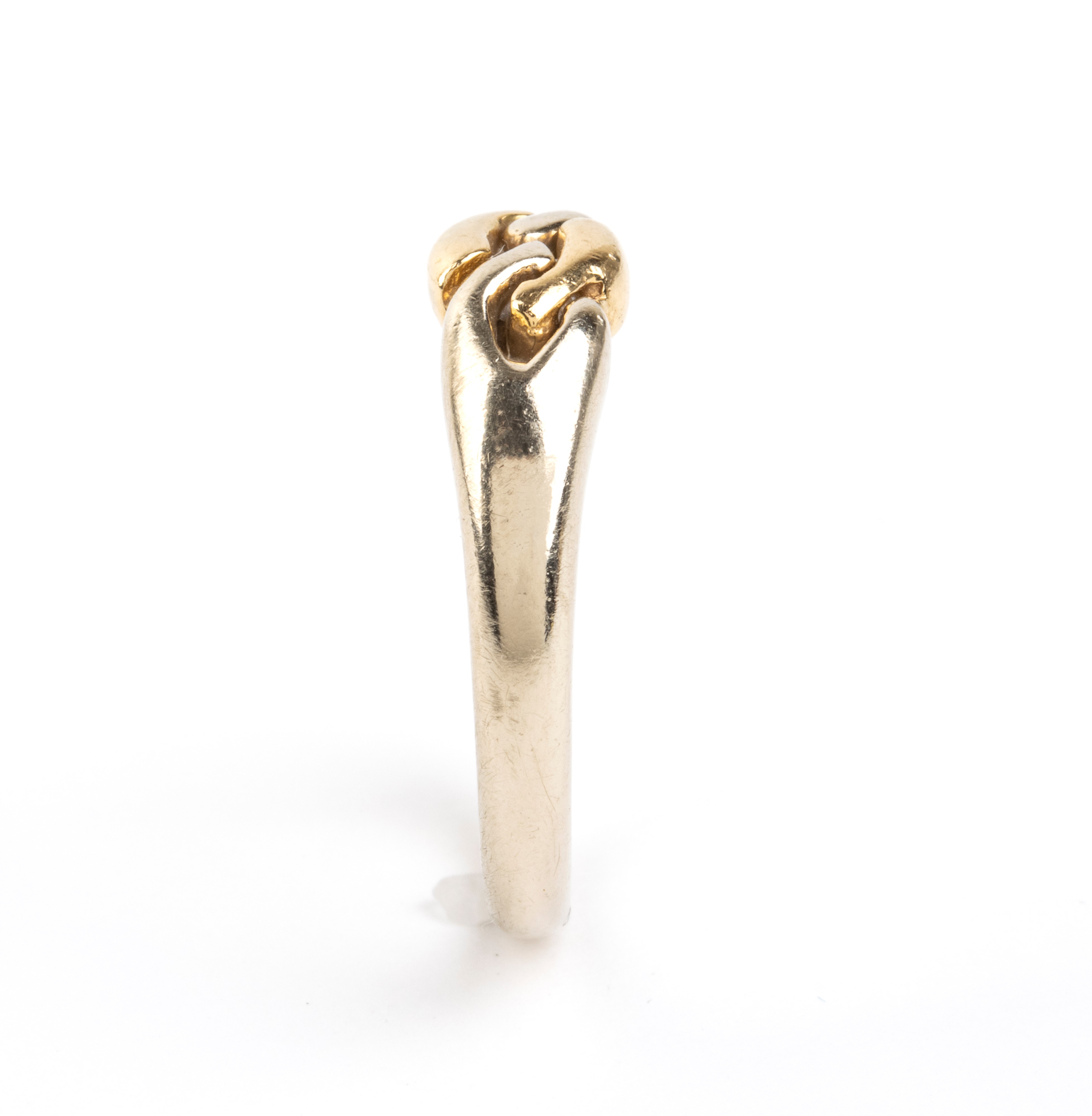 Bulgari - Anello in oro bianco e oro giallo 18k con motivo ad intreccio