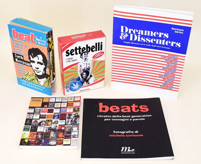 3 volumi e 2 cofanetti contenenti 6 opuscoli l'uno sulla Beat Generation e la Controcultura