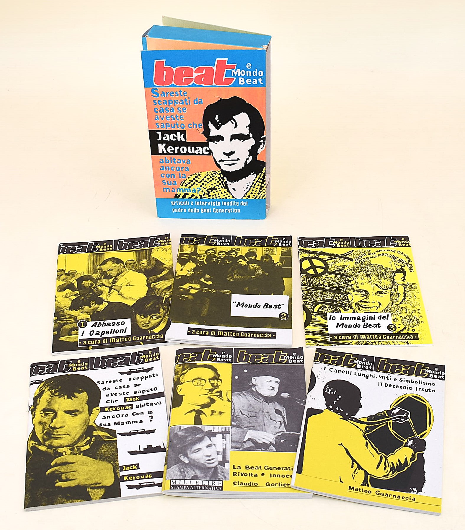 3 volumi e 2 cofanetti contenenti 6 opuscoli l'uno sulla Beat Generation e la Controcultura