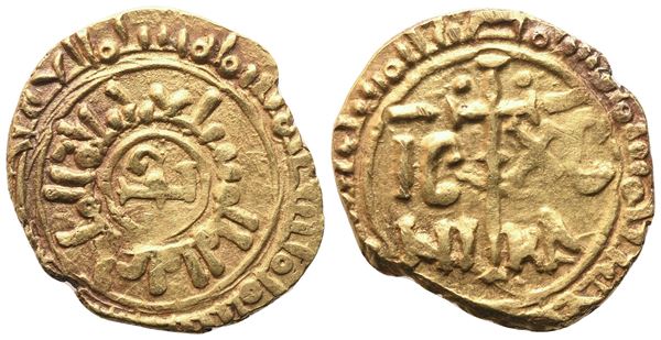 MESSINA. Regno di Sicilia. Guglielmo II (1166-1189). Tarì; Au (1,43 g; 14 mm)