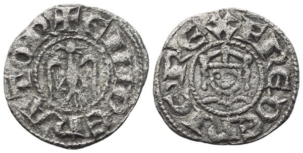 MESSINA. Enrico VI e Federico II (1196-1197). Denaro; Mi (0,65 g; 15,2 mm)