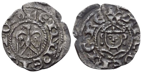 MESSINA. Enrico VI e Federico II (1196-1197), Denaro; Ag (0,65 g; 16 mm)