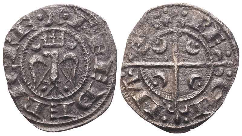 MESSINA. Federico II (1197-1250). Mezzo denaro per le nozze con Costanza d'Aragona; Mi (0,58 g; 1...