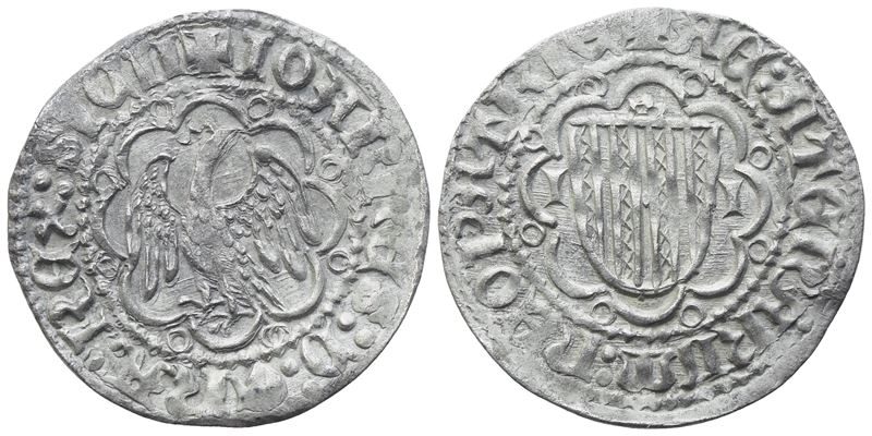 MESSINA. Giovanni d'Aragona (1458-1479). Pierreale, c 1478-1479; Ag (2,50 g; 23,5 mm)