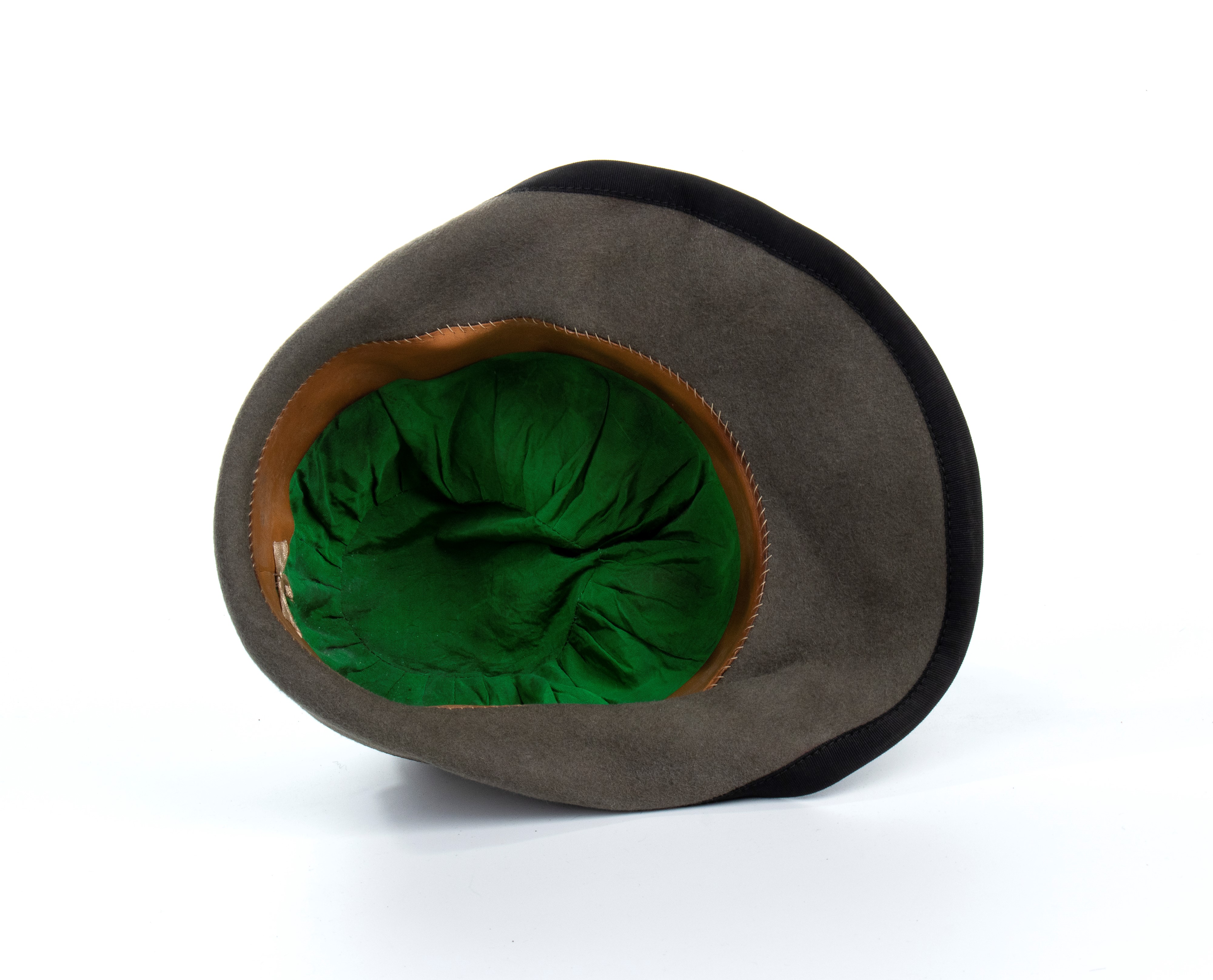 Cappello all'alpina da console della Milizia Forestale, feltro grigio con fregio dorato