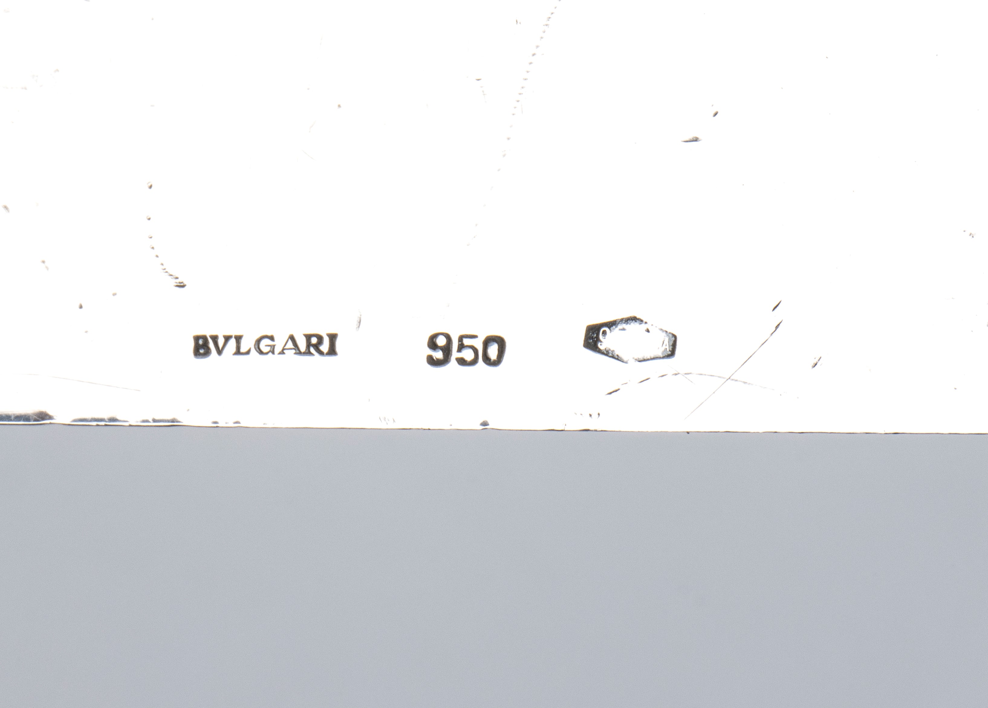 Bulgari - Coppia di posaceneri in argento 950, ottagonale