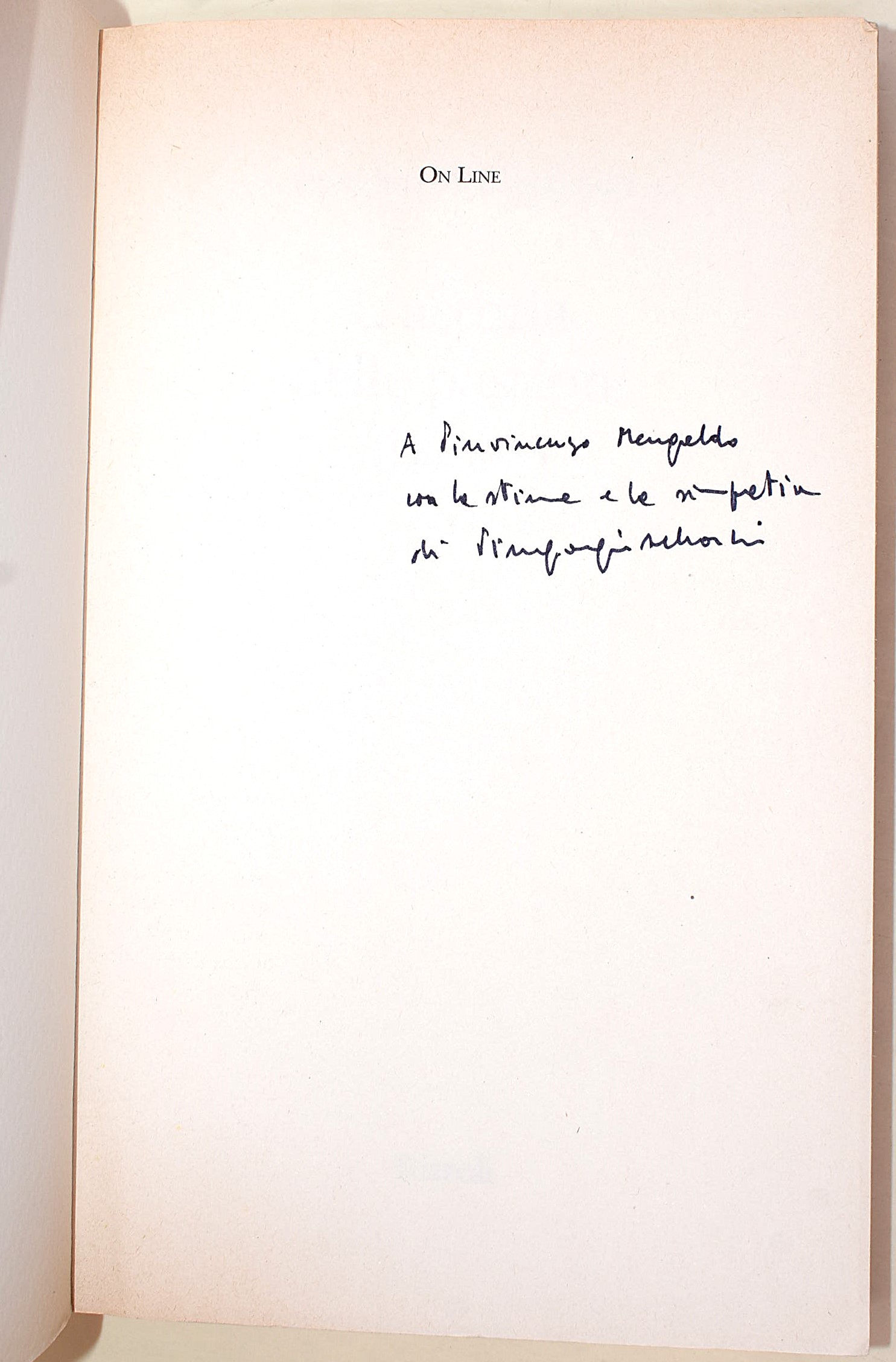 Bellocchio Piergiorgio, Raccolta di opere con dedica autografa