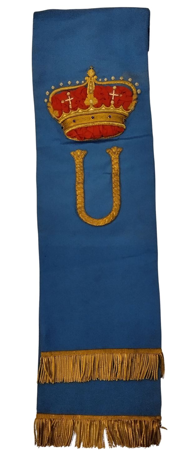 Blue band with Prince Umberto&#39;s monogram