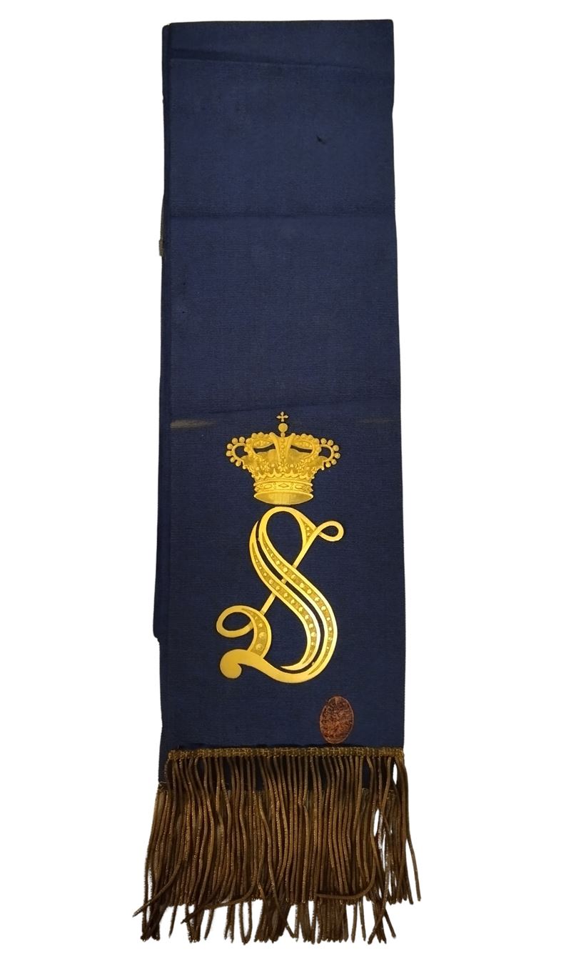 Fascia azzurra con monogramma del Senato del Regno