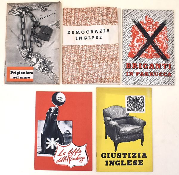 5 rari opuscoli propaganda politica durante II guerra mondiale 