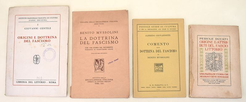 Ducati, Origine e attributi del Fascio Littorio; Giovannetti, Commento alla dottrina del fascismo...