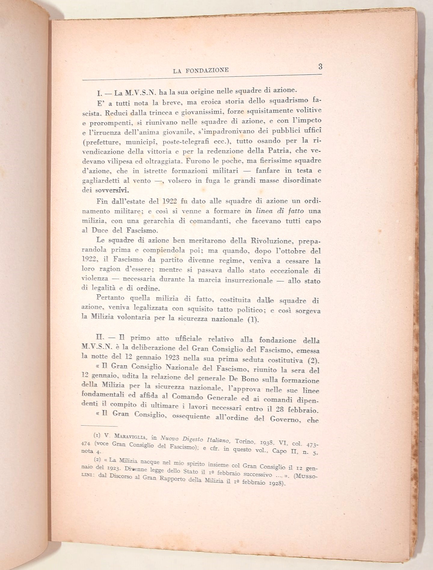 Foderaro, La Milizia Volontaria e le sue specialità, 1939 e La Milizia Volontaria nel Diritto Pub...