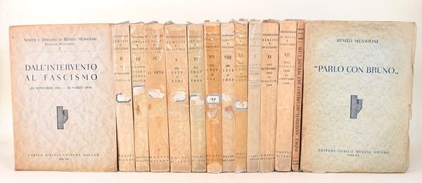 Scritti e discorsi di Benito Mussolini (Hoepli) 14 volumi