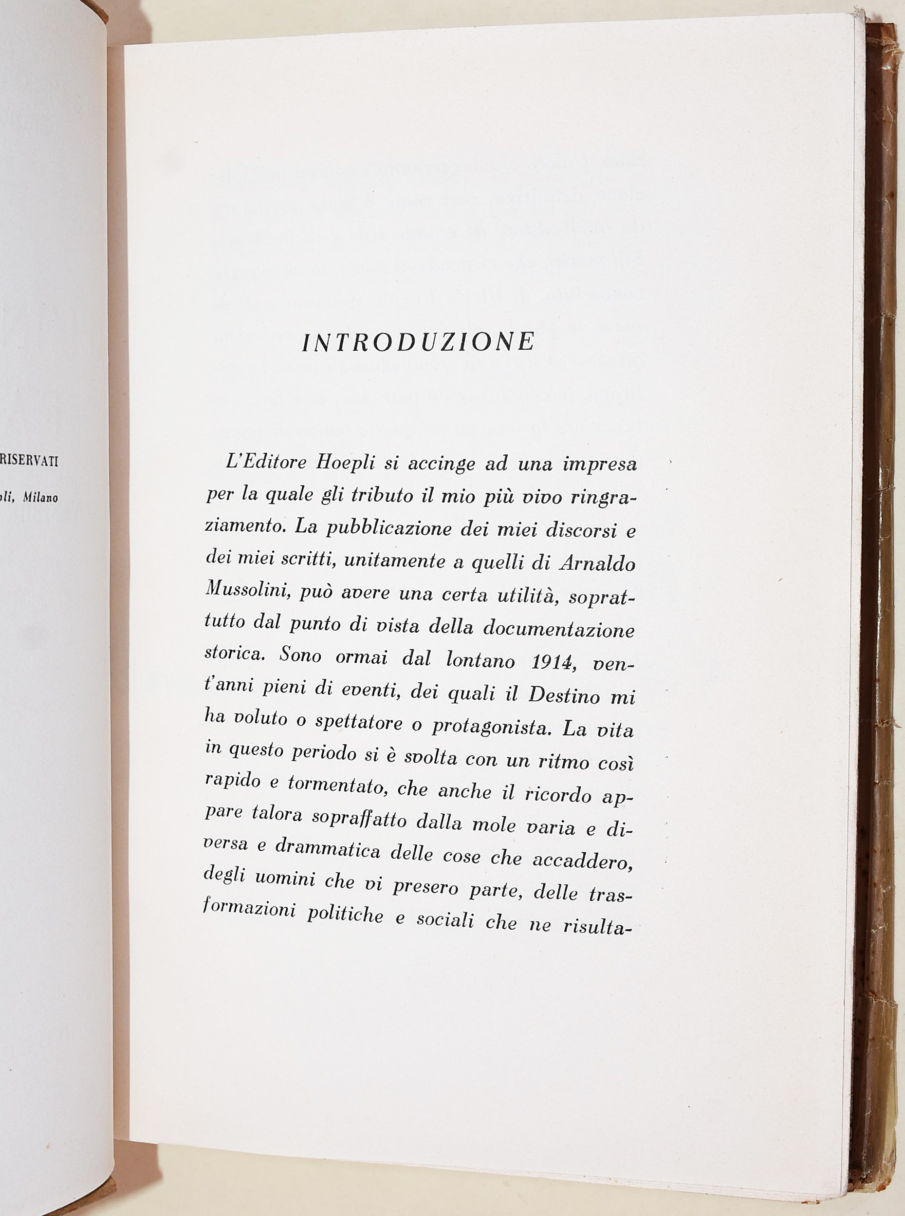 Mussolini, Scritti e discorsi (Hoepli) 14 volumi