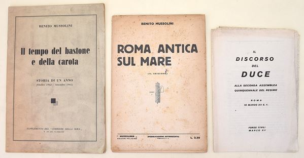 3 volumi sui discorsi del Duce