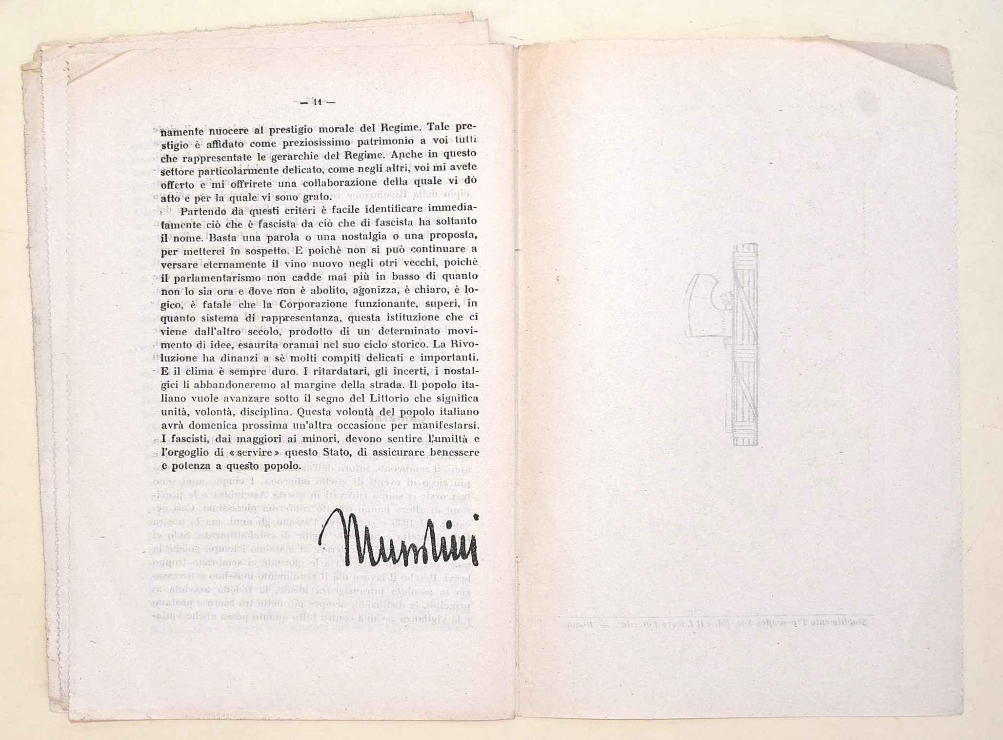 Mussolini, Discorso del Duce e altri scritti