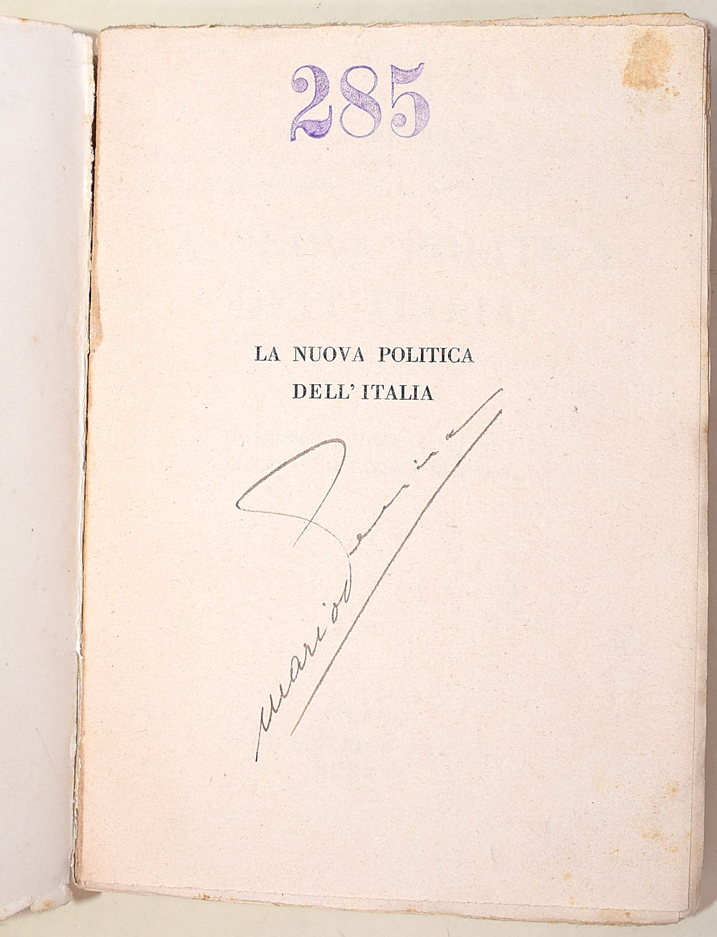 Mussolini, La nuova politica dell'Italia e altri testi sulla politica fascista