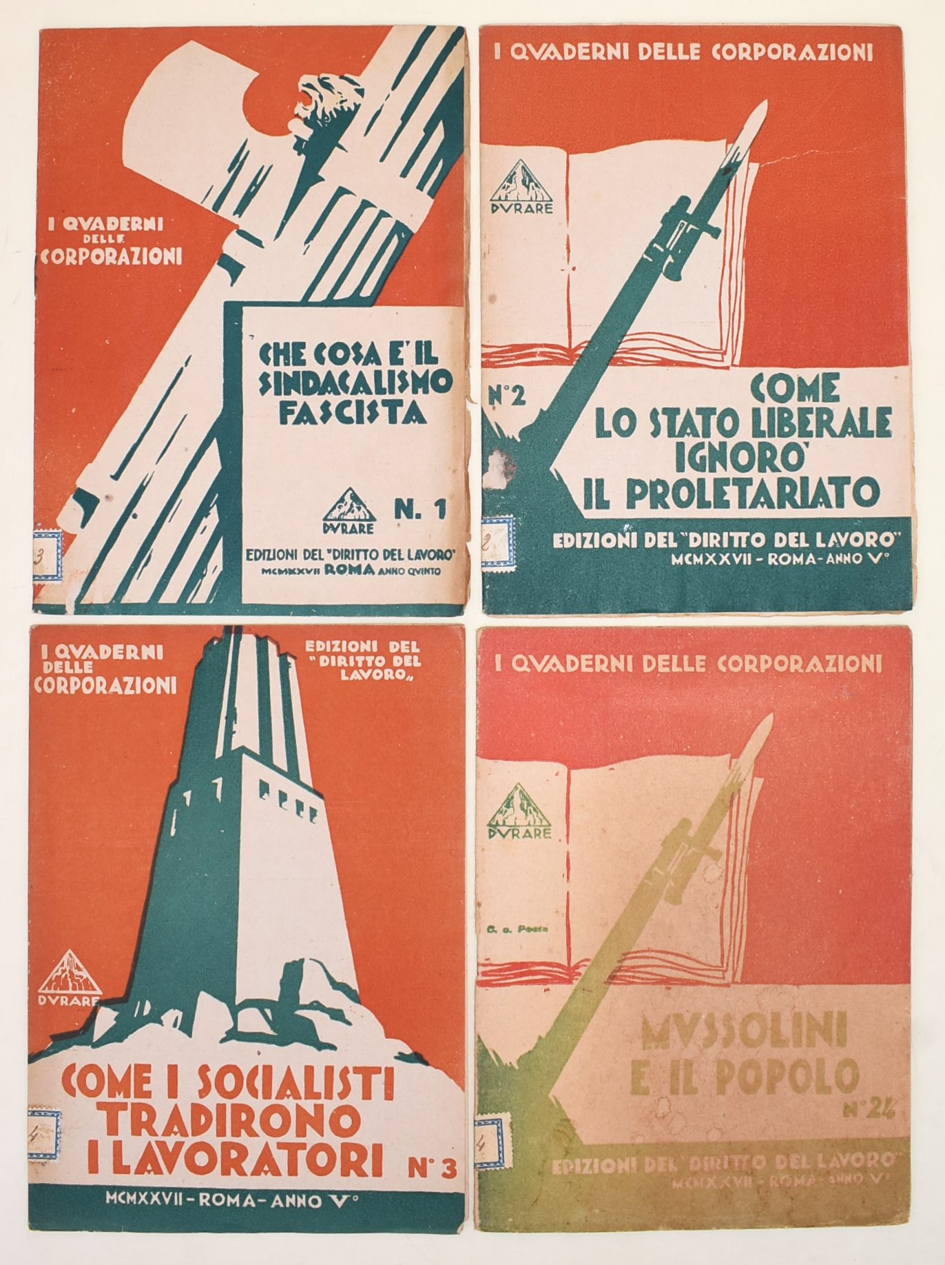 Opuscoli del Fascismo, I Quaderni delle Corporazioni, edizioni 1927