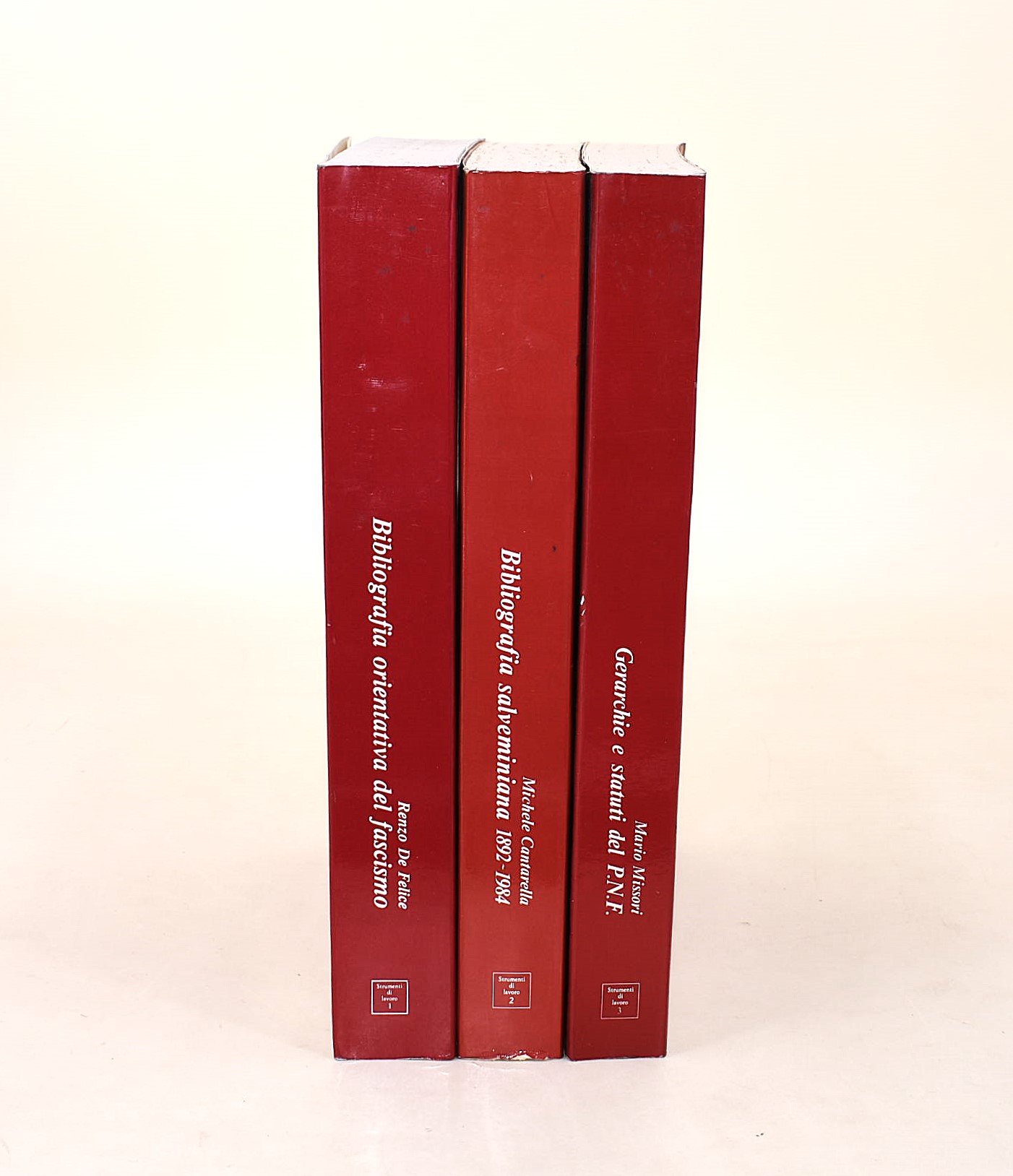 De Renzo, Bibliografia orientativa del fascismo; Cantarella, Bibliografia salveminiana 1892-1984;...