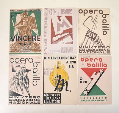 Pagelle scolastiche, Grafica futurista di propaganda, 1935-1944