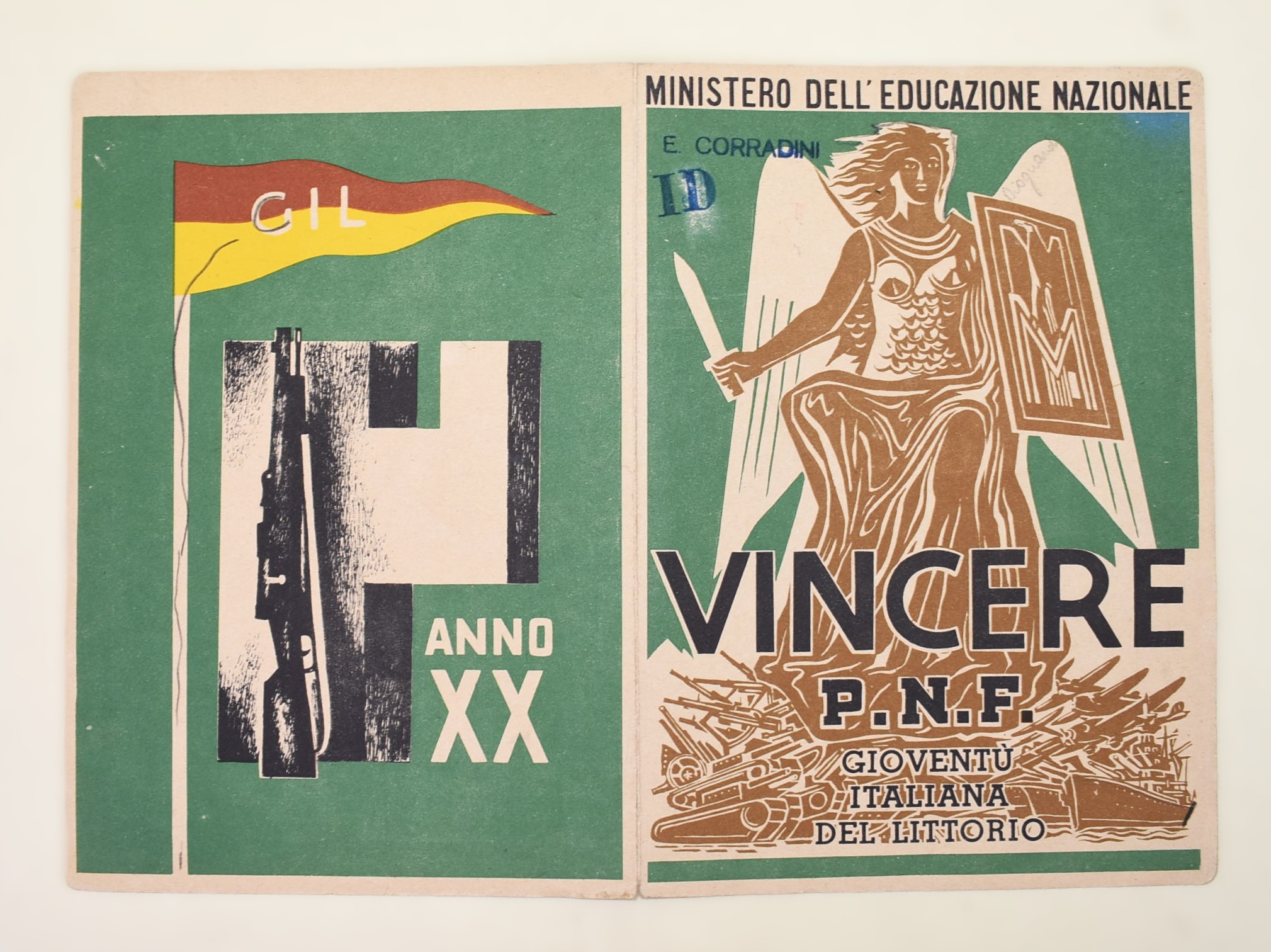 Pagelle scolastiche, Grafica futurista di propaganda, 1935-1944