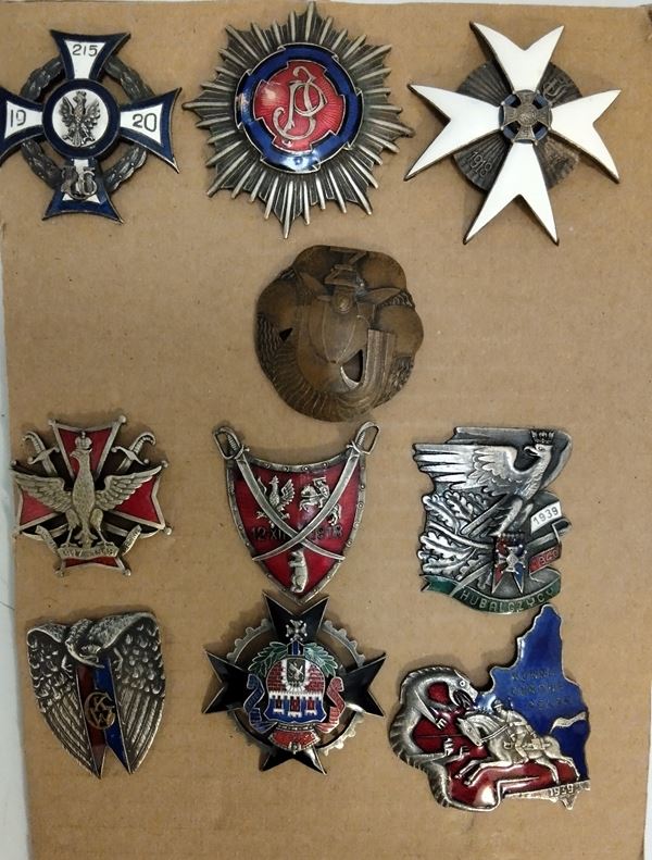 Poland, batch of ten regimental badges