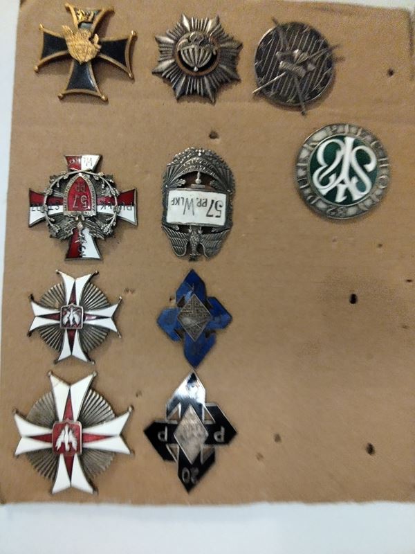 Poland, batch of ten regimental badges
