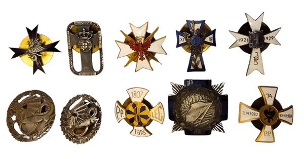 Poland, batch of ten regimental badges