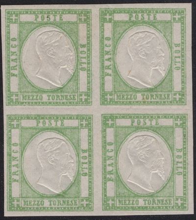 Prov. Napoletane, 1/2 torn. n.17 in quartina nuova, MNH/MH