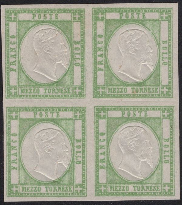 Prov. napoletane - 1/2 torn. in quartina nuova, MNH/MH