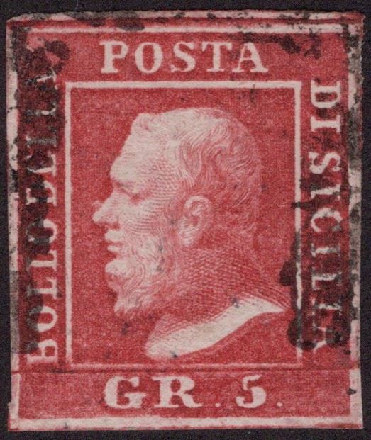 Sicilia - 5gr. I tav.  rosa carminio