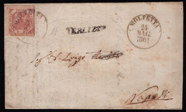 Naples - Cancellations, Terlizzi Linear + Molfetta Circle, UNPUBLISHED combination.