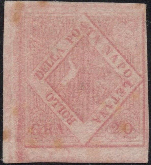Naples - 20gr. II light pink plate, mint with gum, hinged.