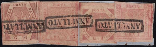 Napoli - frammento quadricolore 10gr. + 5gr. + 2gr. + 1gr.