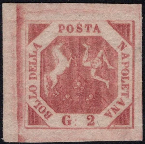 Naples - 2gr. III plate, mint with full gum, hinged; gap on the left edge