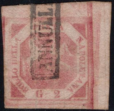 Napoli, 2 gr. I tav. carminio n.5, 1858