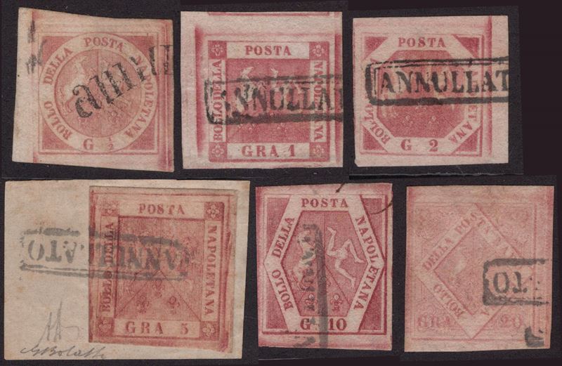 Napoli, La Serietta del 1858 - Serie completa dal 1/2gr. al 20gr.