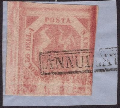 Napoli, 2 gr. II tav. n.6 con stampa smossa del 1858