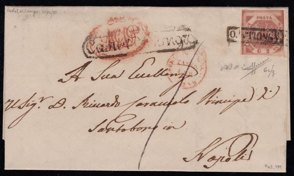 Naples - 2gr. II plate with incomplete corner pos.199  - Auction STAMPS AND POSTAL HISTORY - Bertolami Fine Art - Casa d'Aste