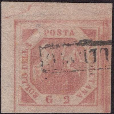 Napoli, 2gr. II tav. rosa chiaro n.6, 1858