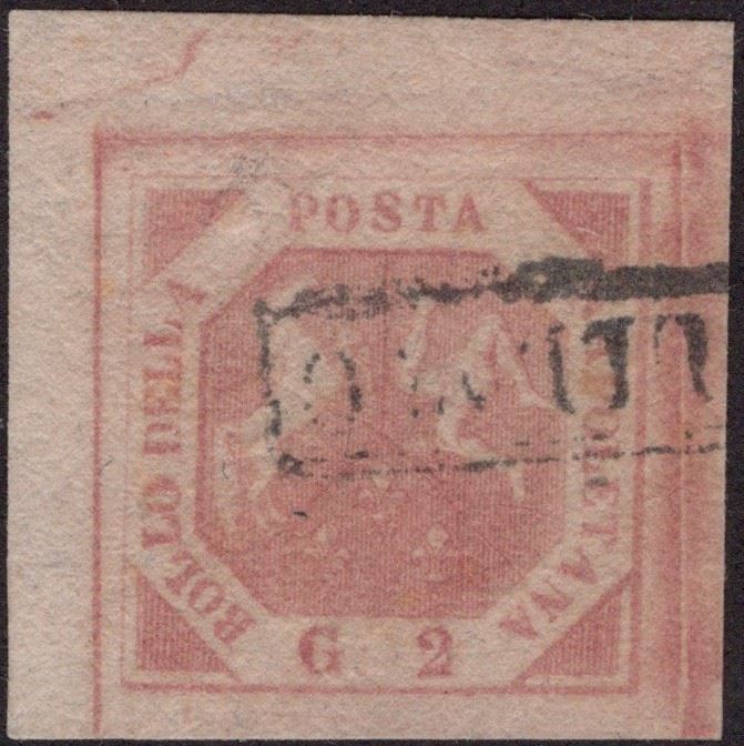Napoli, 2gr. II tav. rosa chiaro n.6, 1858