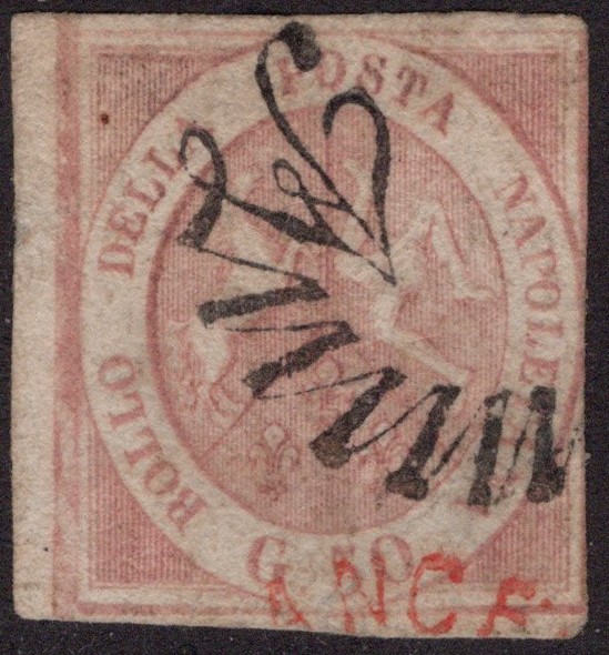 Napoli, Svolazzi: insieme di valori annullati con svolazzo (1868 ca.)
