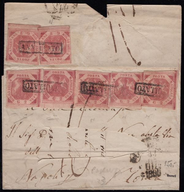 Naples - Postal History, Interesting Multiple Postage