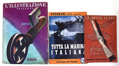 Riviste italiane del periodo fascista: 'La Nostra Guerra' (1942), 'Panorami della Guerra' (1941),...
