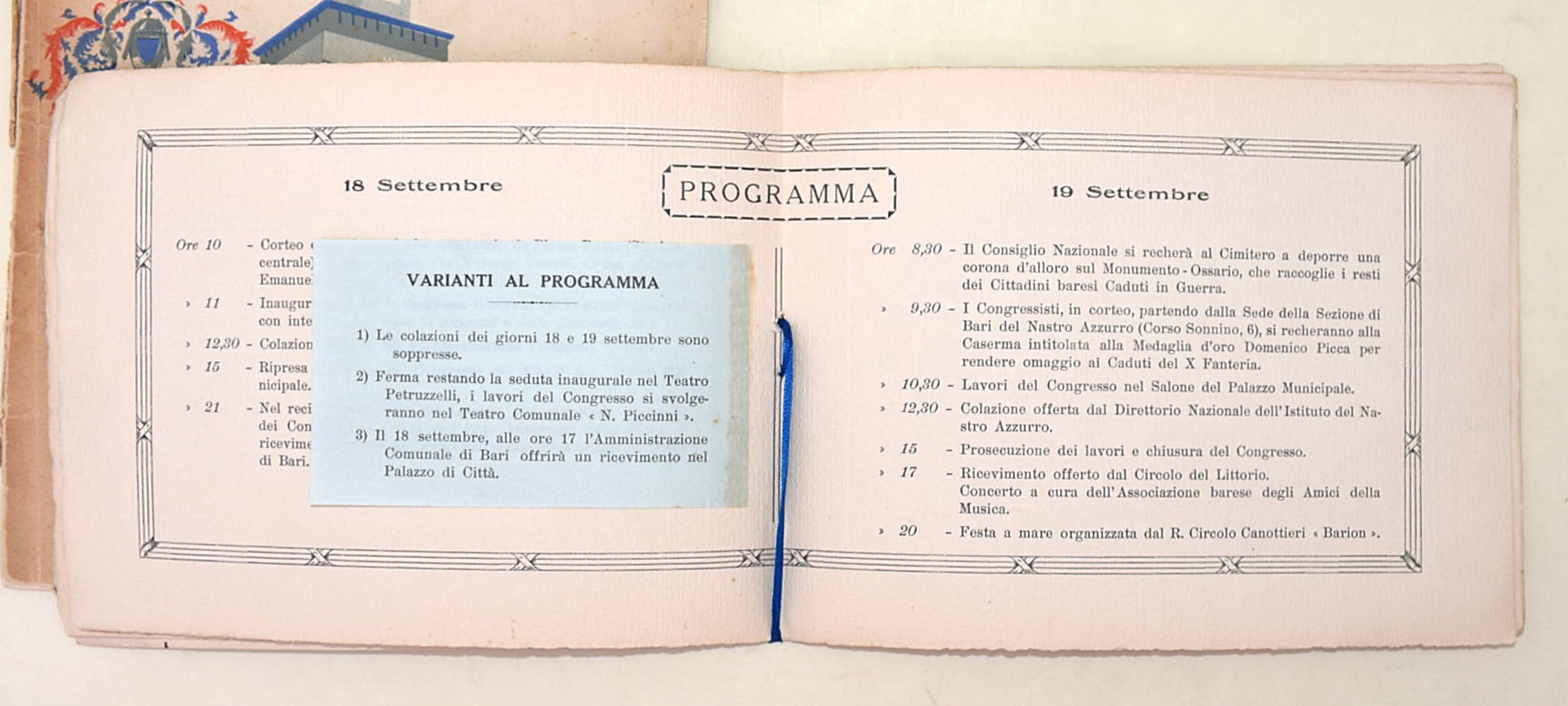 Istituto Nastro Azzurro, Opuscoli celebrativi dei Congressi del 1932 e 1938