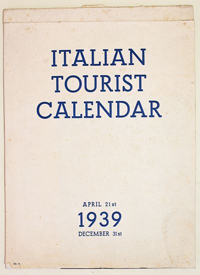 Calendario turistico italiano, 21 aprile - 31 dicembre 1939