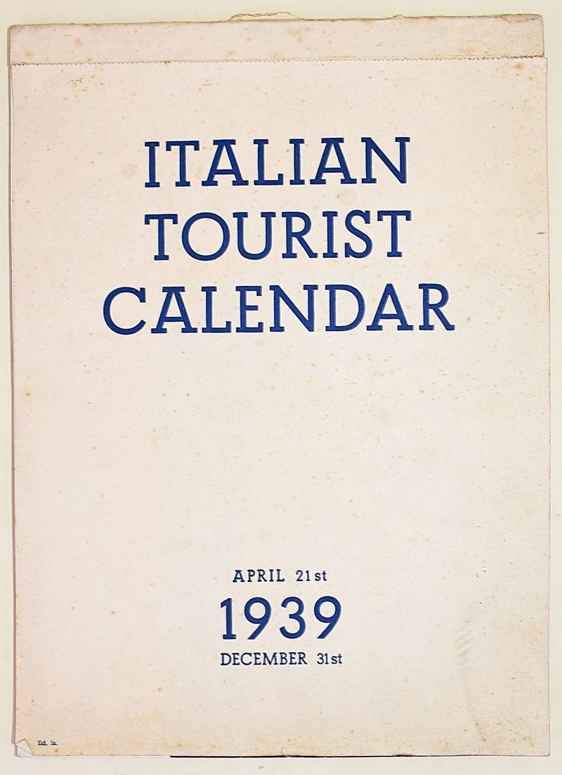 Calendario turistico italiano, 21 aprile - 31 dicembre 1939