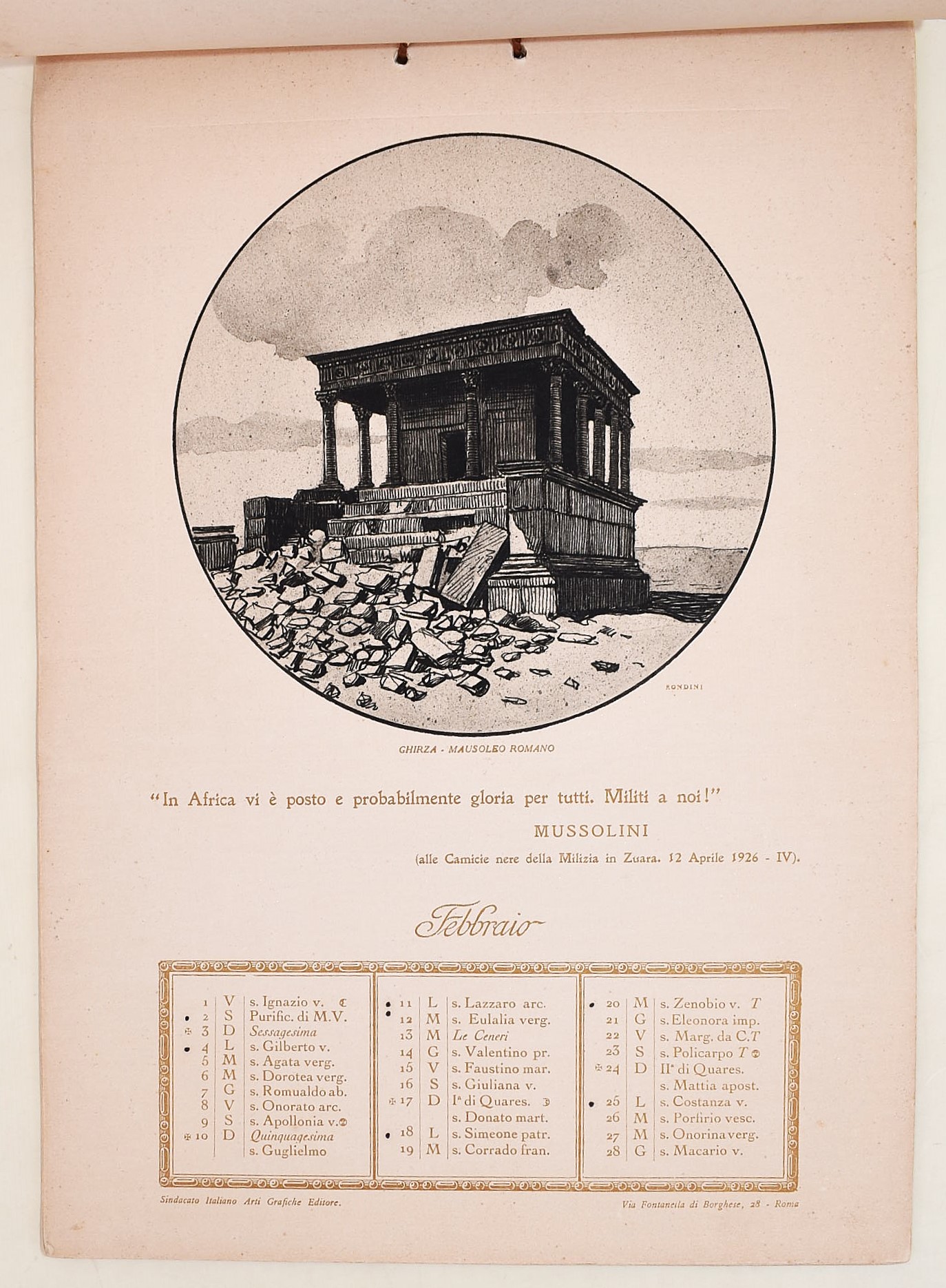 Ministero delle Colonie, Calendario Coloniale 1929 - VII