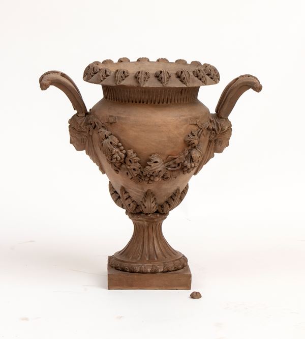 Terracotta urn vase